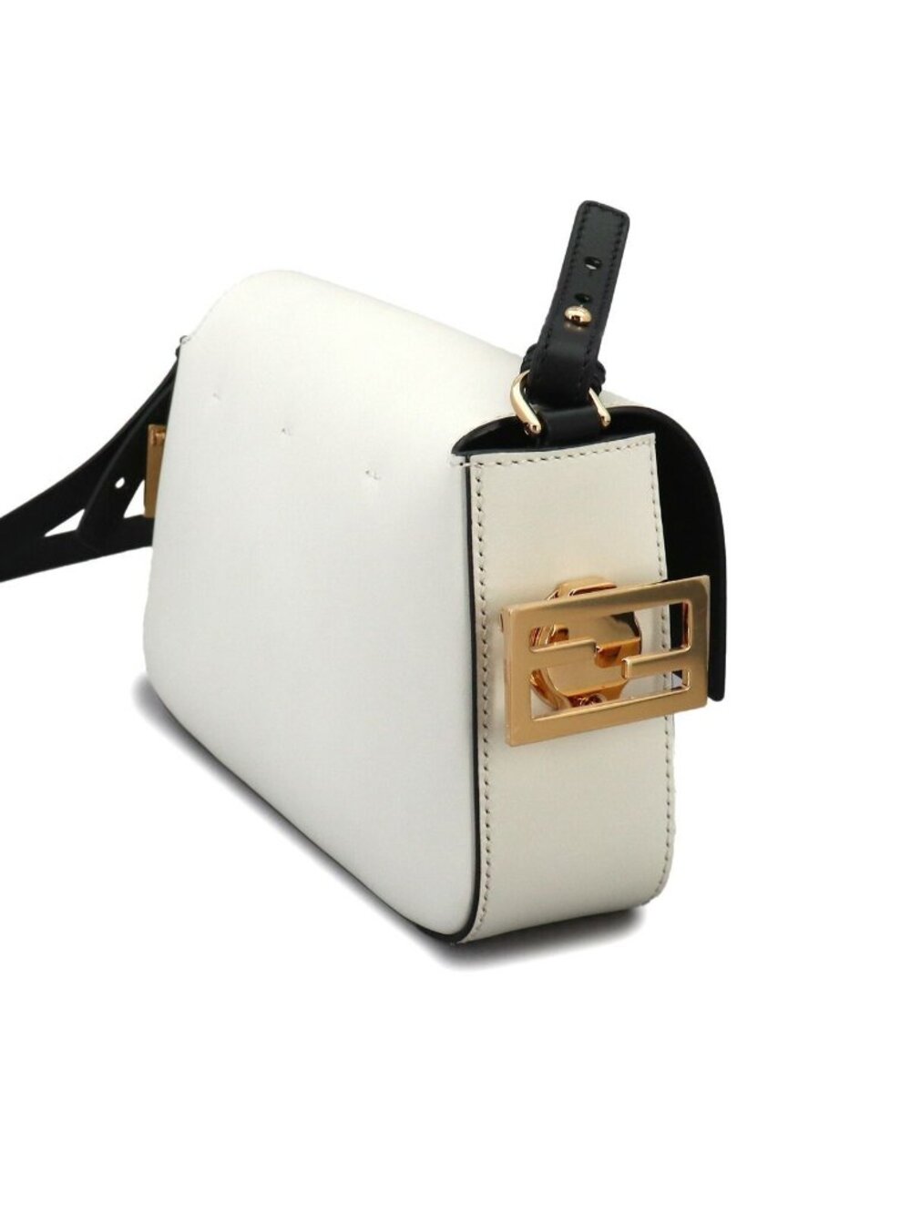 Fendi Bucket Twist 2-Way Bag Leather White Black - Picture 3 of 9